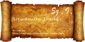 Sztankovits Ildikó névjegykártya
